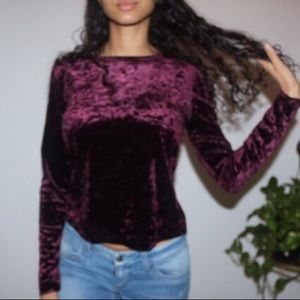 Plum Crushed Velvet Long Sleeve